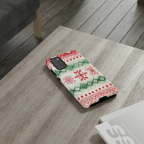 Icelandic Watercolor inspired by Christmas Sweaters - Impact Resistant Phone Case